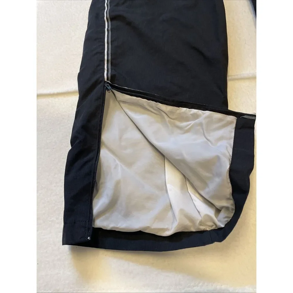 VTG Reebok Track Pants Lined Windbreaker Mens Size XL Black‎ Drawstring Zip Y2K